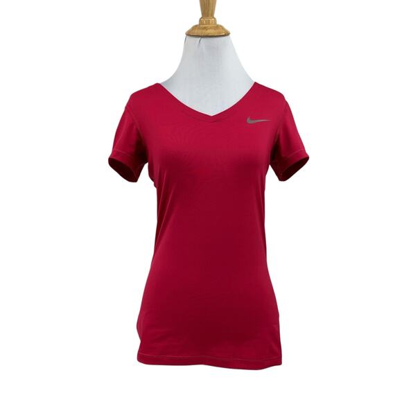 Nike Pro T Shirt Womens S Small Valentine V Neck Short Sleeve Performance Active - Picture 1 of 10